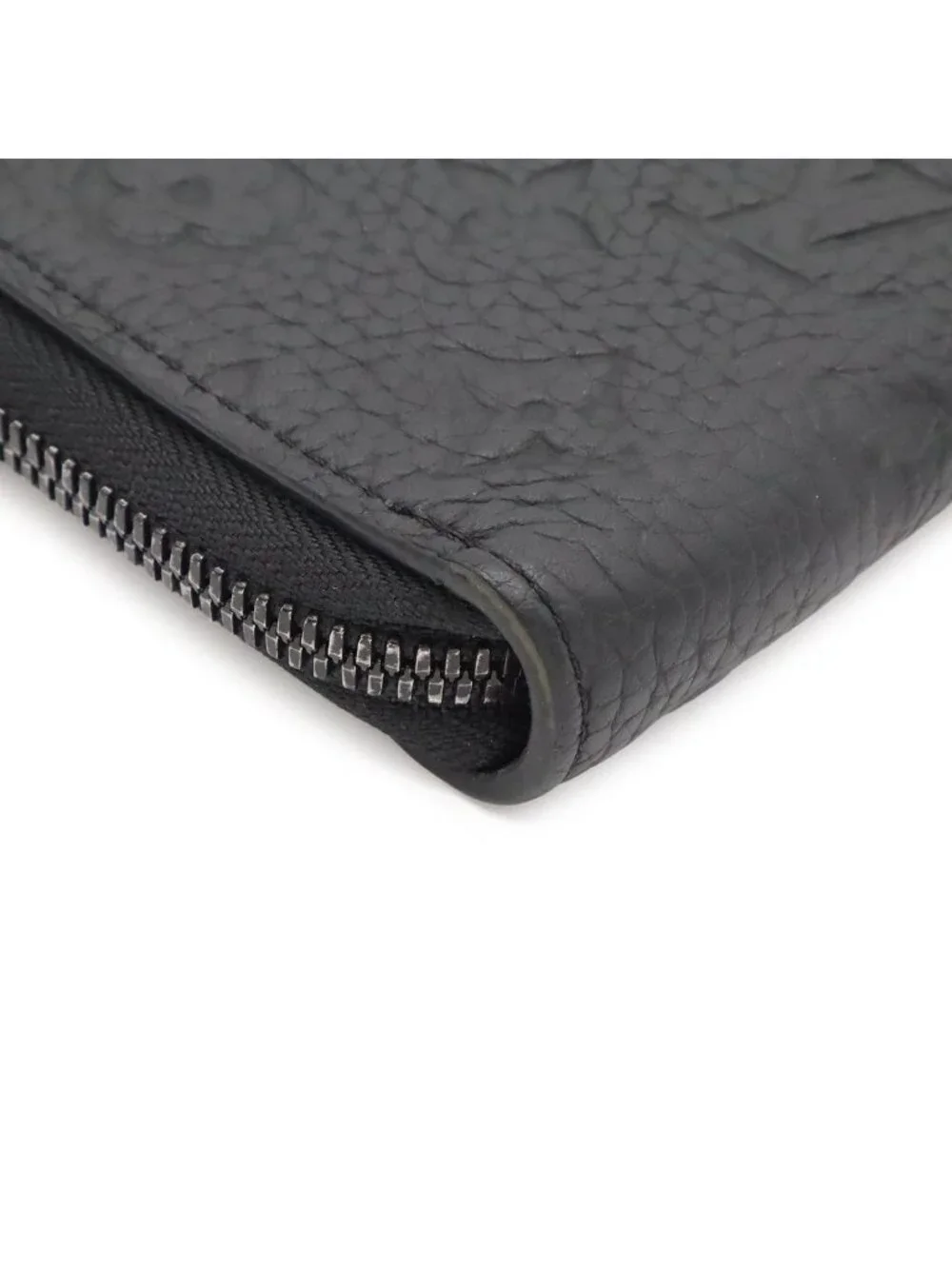 Louis Vuitton Monogram Taurillon Zippy Wallet Vertical Zip Around Leather Noir